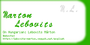marton lebovits business card